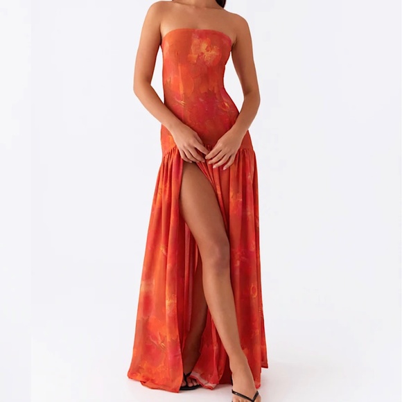 PEPPERMAYO Eden Strapless Floral Drop Waist Maxi Dress - Picture 1 of 11